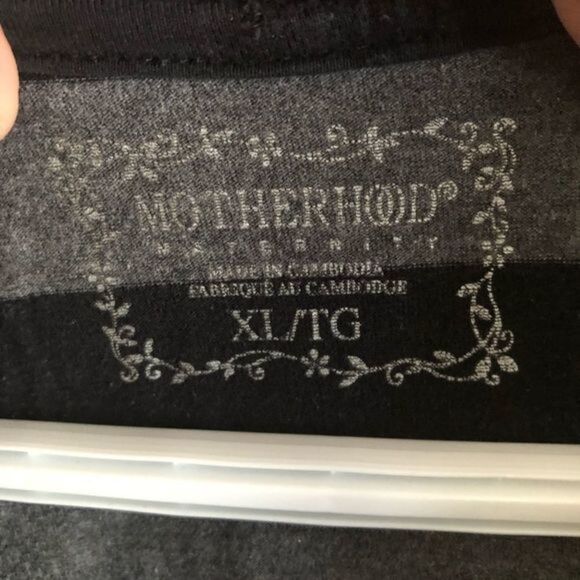 MOTHERHOOD Maternity size XL Grey/Black stripe lightweight hoodie - Picture 4 of 5